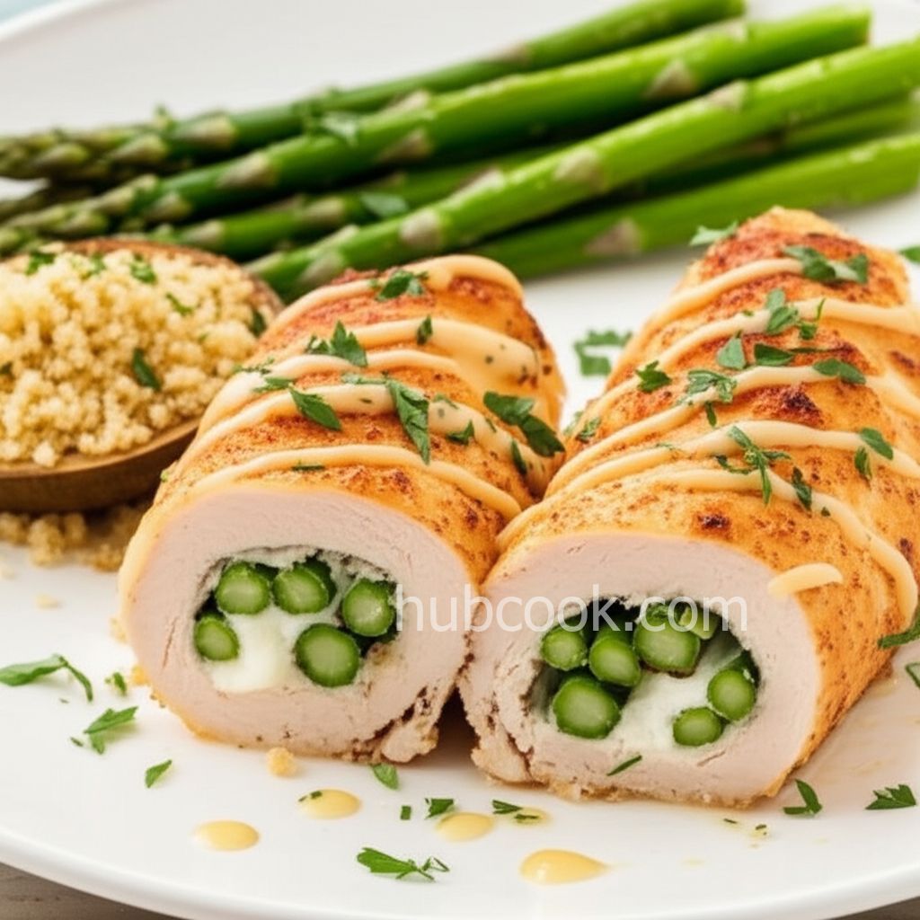 Asparagus and Mozzarella Stuffed Chicken Breasts
