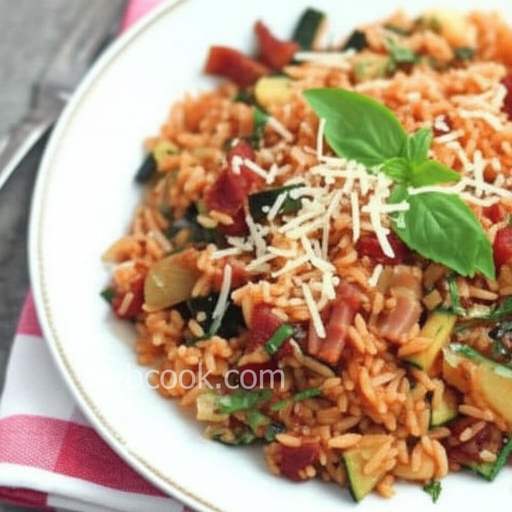 Harvest Tomato-Basil Rice with Pancetta