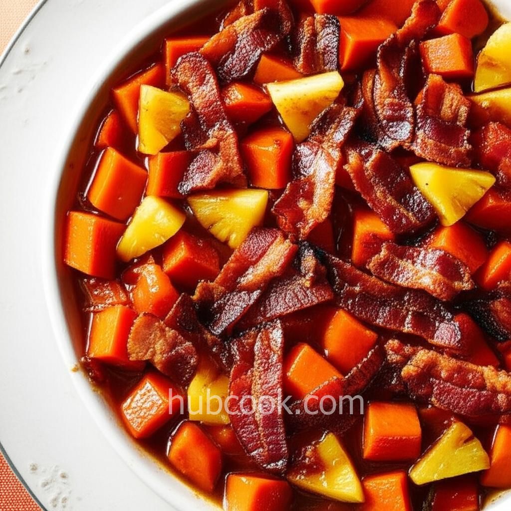 Spicy Glazed Sweet Potatoes and Pineapples