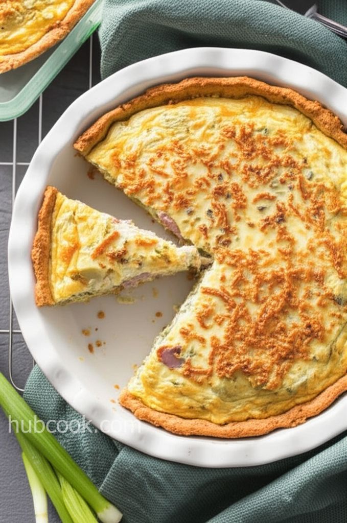 Artichoke and Ham Quiche with Cheesy Hashbrown Crust