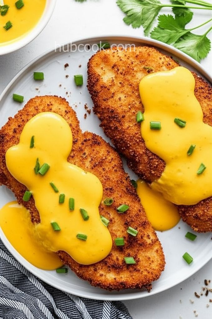 Chicken Schnitzel with Mango Cream Sauce