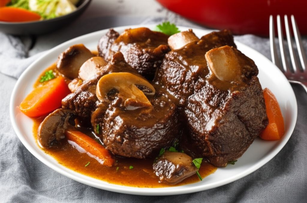Short Ribs Braised with Mushrooms and Tomatoes