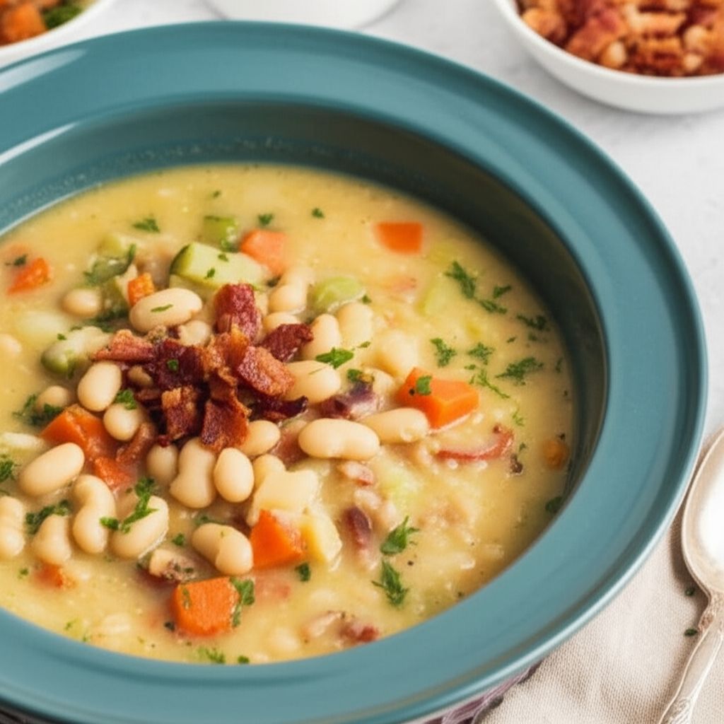 Slow Cooker Northern White Bean Bacon Chowder