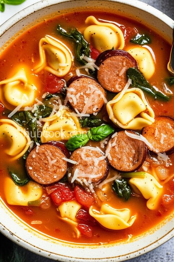Smoked Sausage and Tortellini Soup