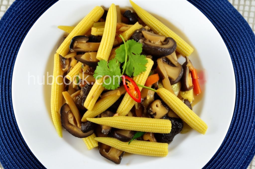 Stir-Fried Mushrooms with Baby Corn