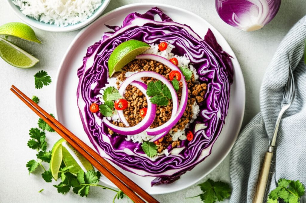 Vietnamese Beef and Red Cabbage Bowl