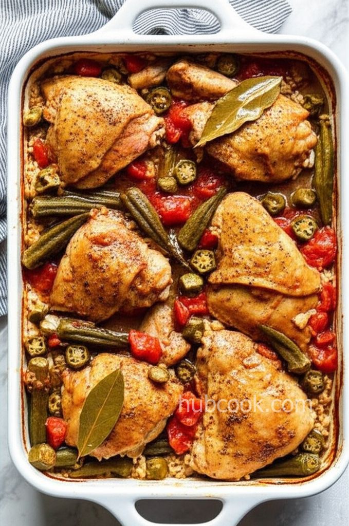 Baked Chicken and Okra