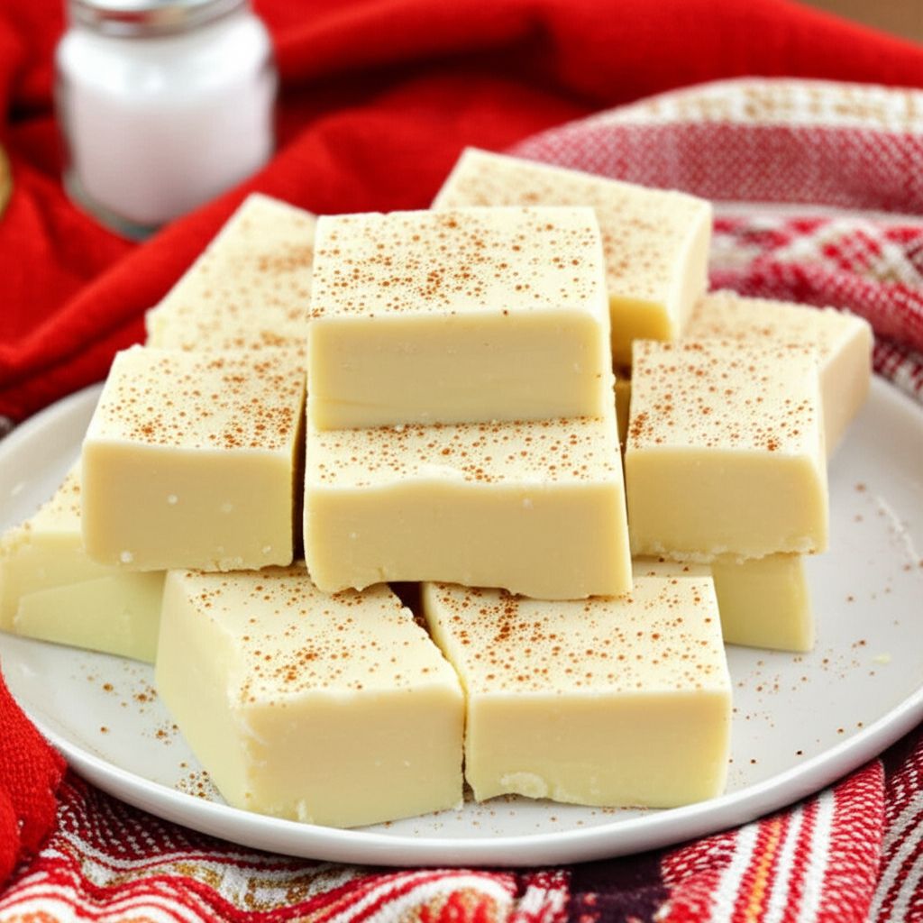 Festive Eggnog Fudge