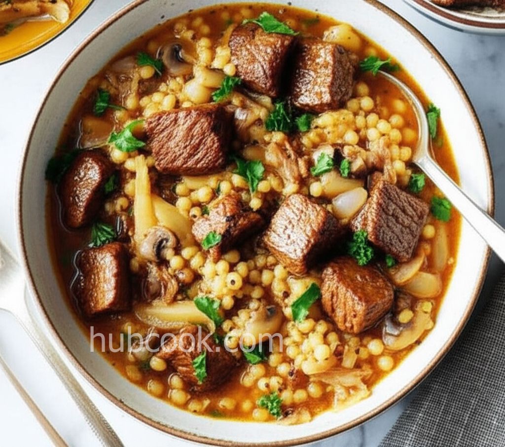 Instant Pot Beef, Mushroom, and Barley Bowl