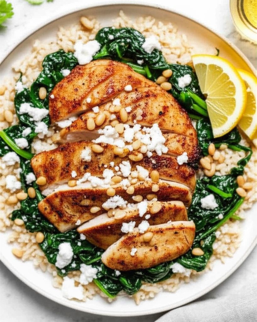Pan-Fried Chicken With Spinach and Pine Nuts