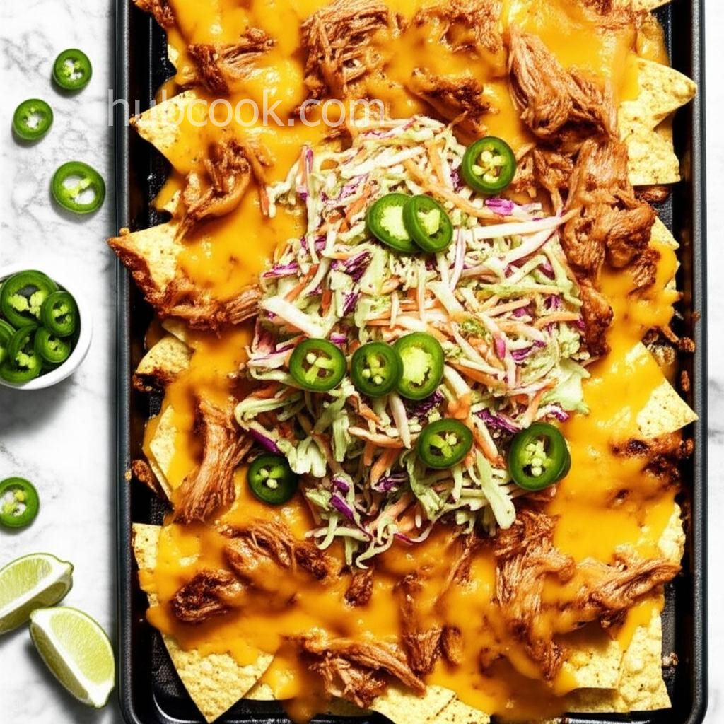 Pulled Pork Nachos with Sriracha Slaw