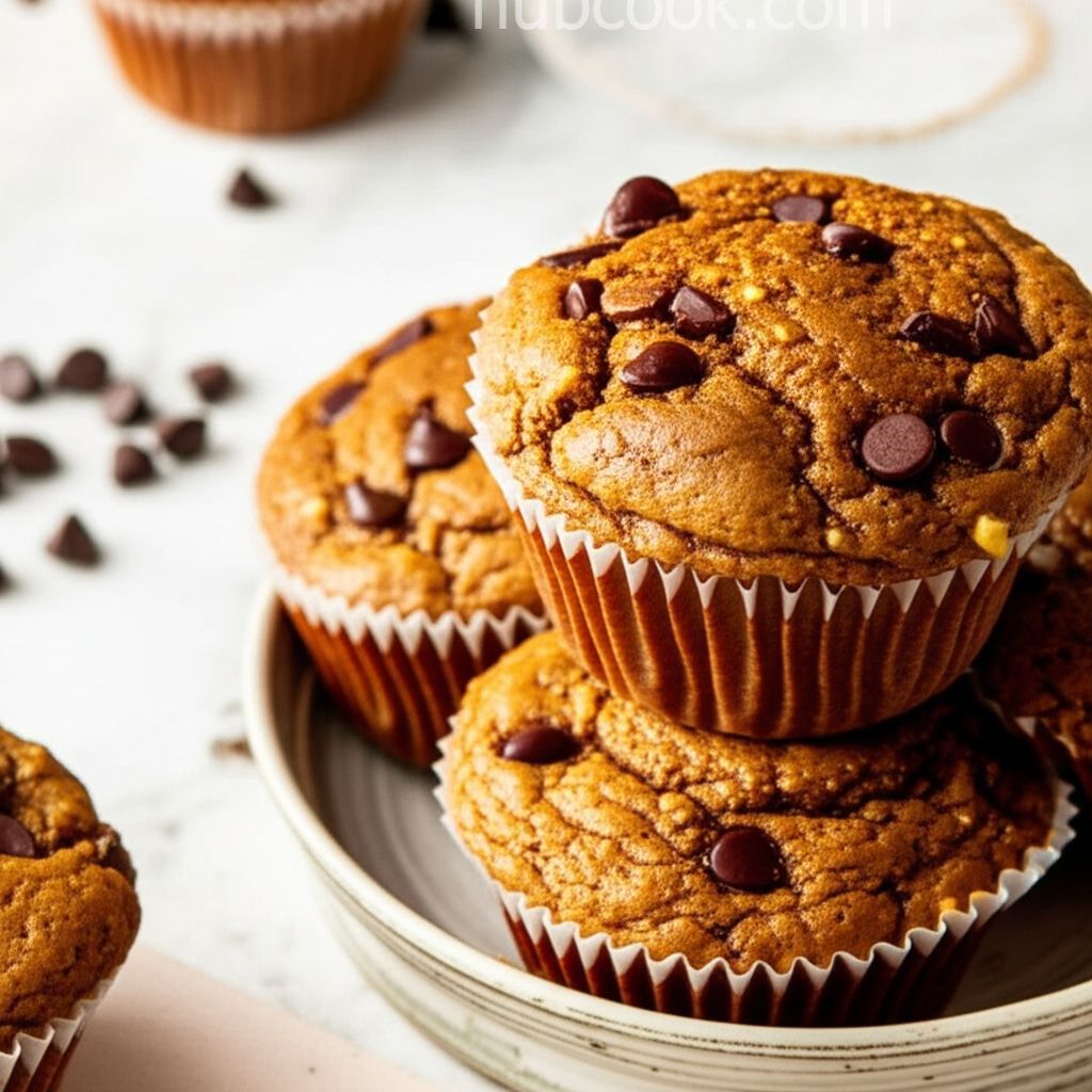 Pumpkin-Dark Chocolate Chip Muffins