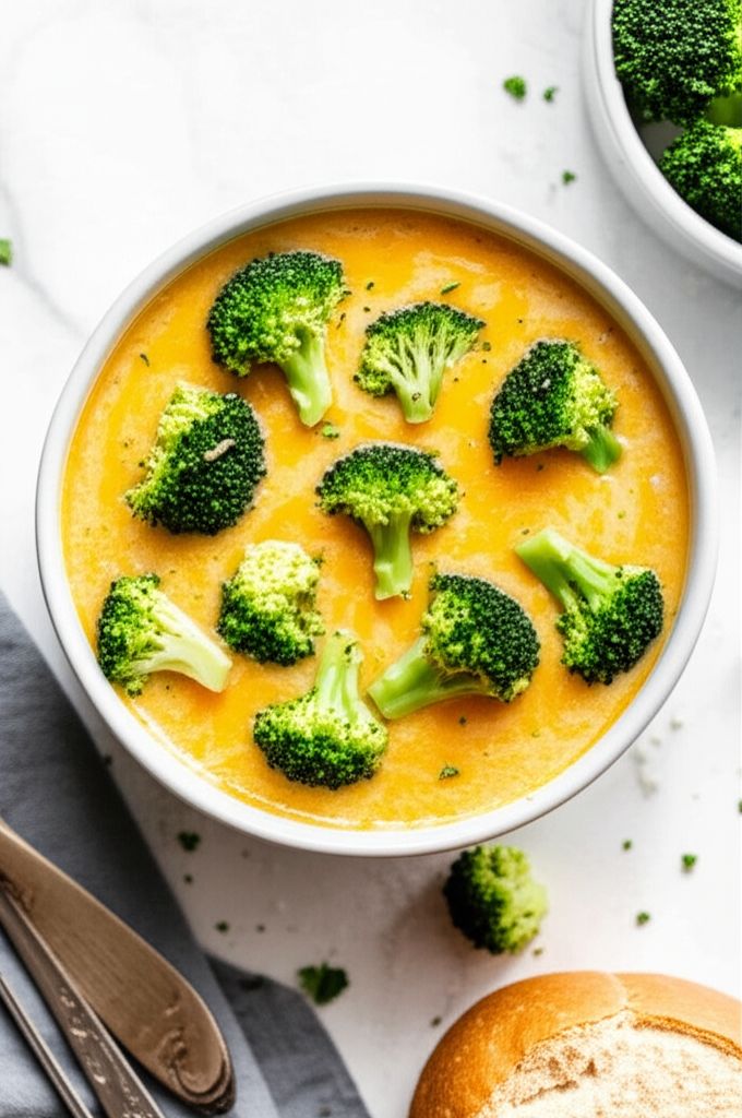 Roasted Broccoli Cheese Soup