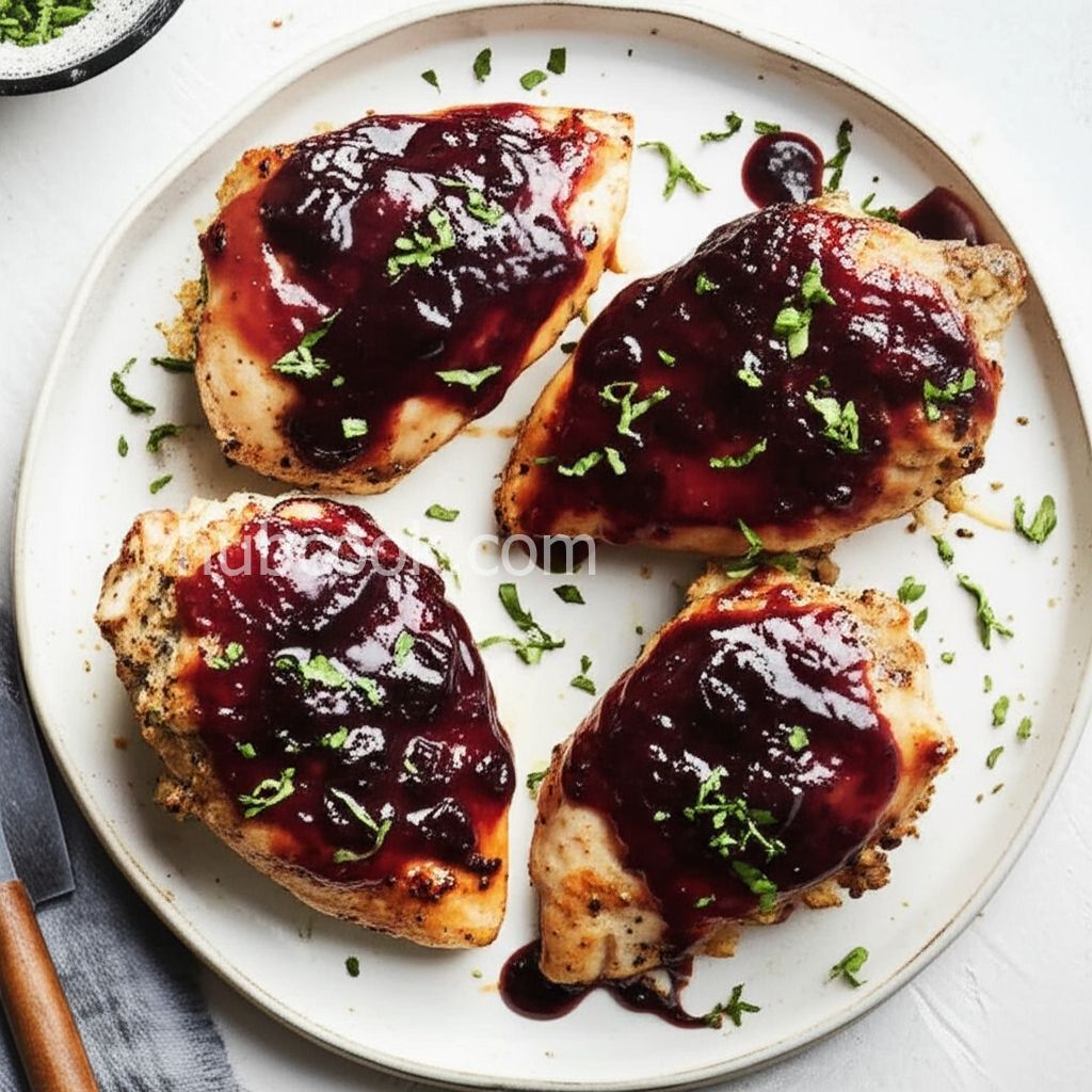 Savory Stuffed Chicken Breast with Plum Glaze