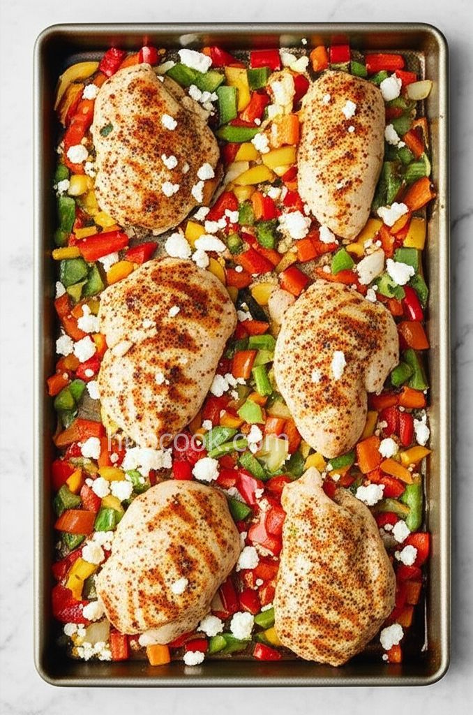 Sheet Pan Chicken Breast with Feta and Vegetables