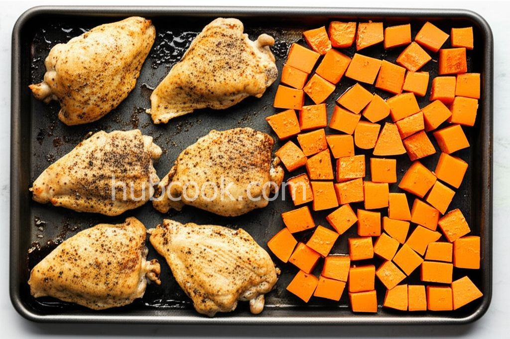 Sheet Pan Mustard Chicken with Roasted Butternut Squash