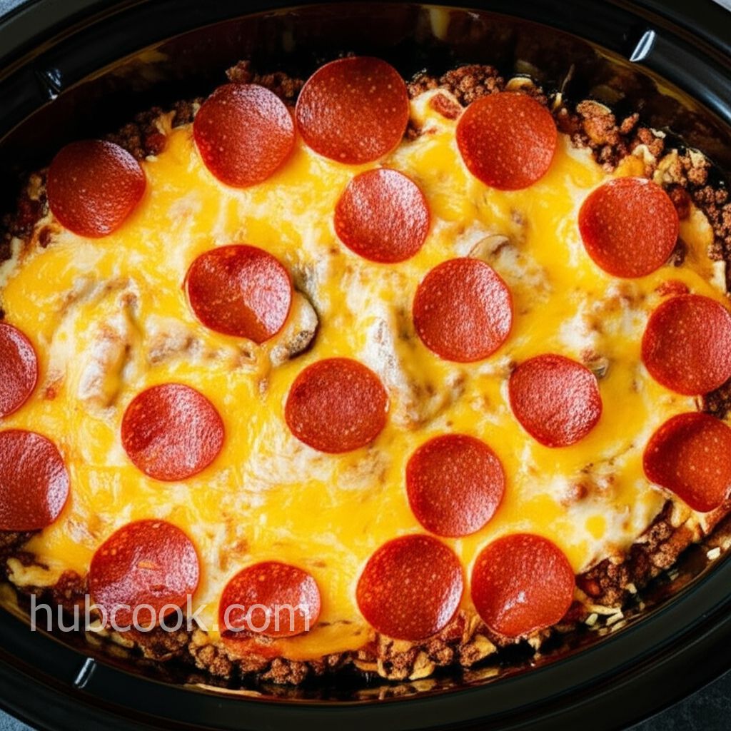 Slow Cooker Pepperoni Pizza