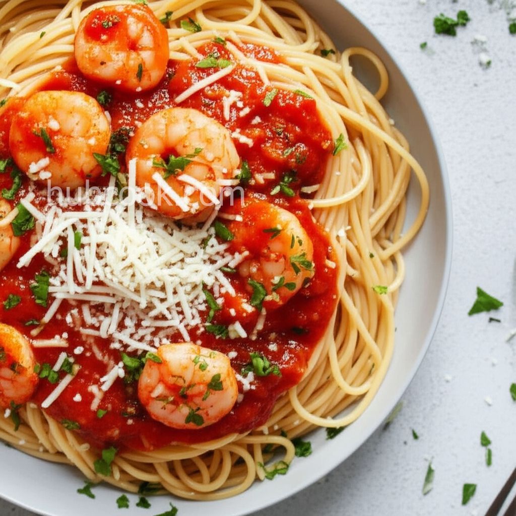 Spaghetti Diablo with Shrimp
