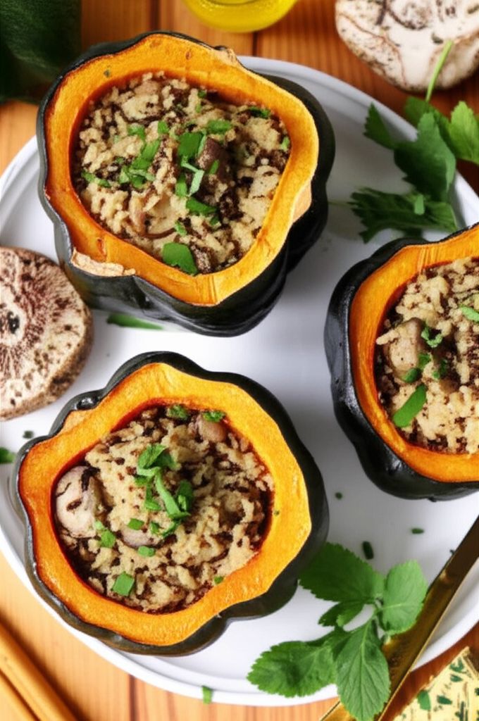 Wild Rice Stuffed Acorn Squash