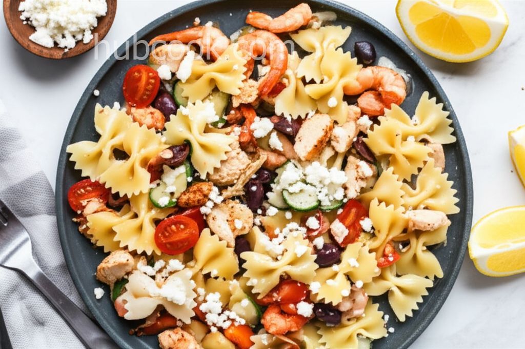 Zesty Feta and Shrimp Summer Pasta Salad