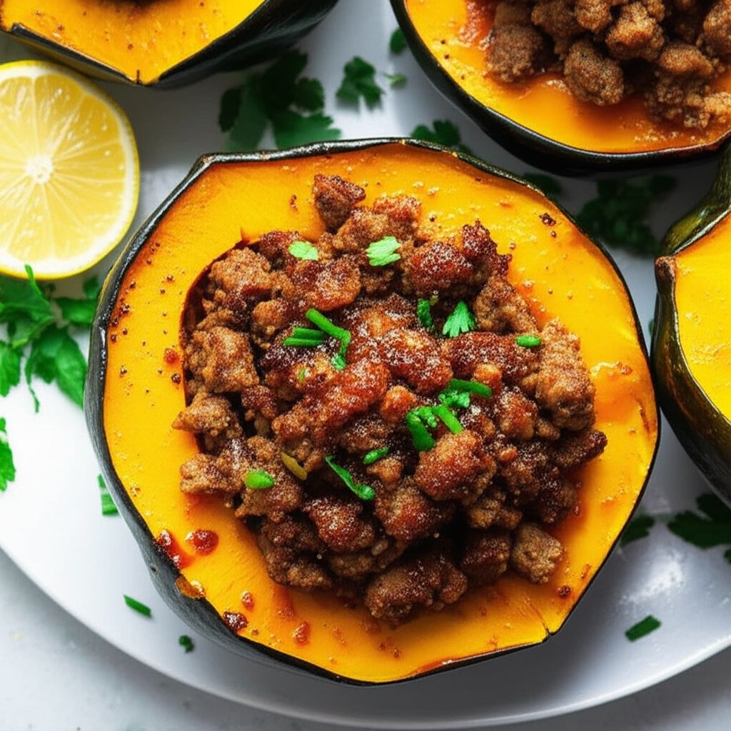 Acorn Squash with Sweet Spicy Sausage