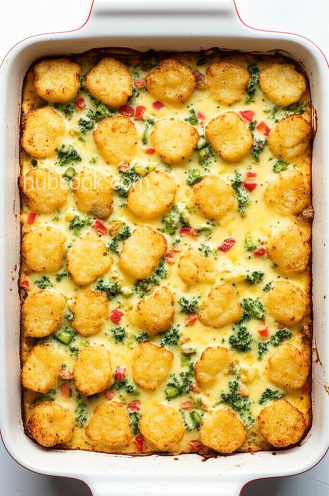 Cauliflower Tot and Turkey Sausage Breakfast Casserole
