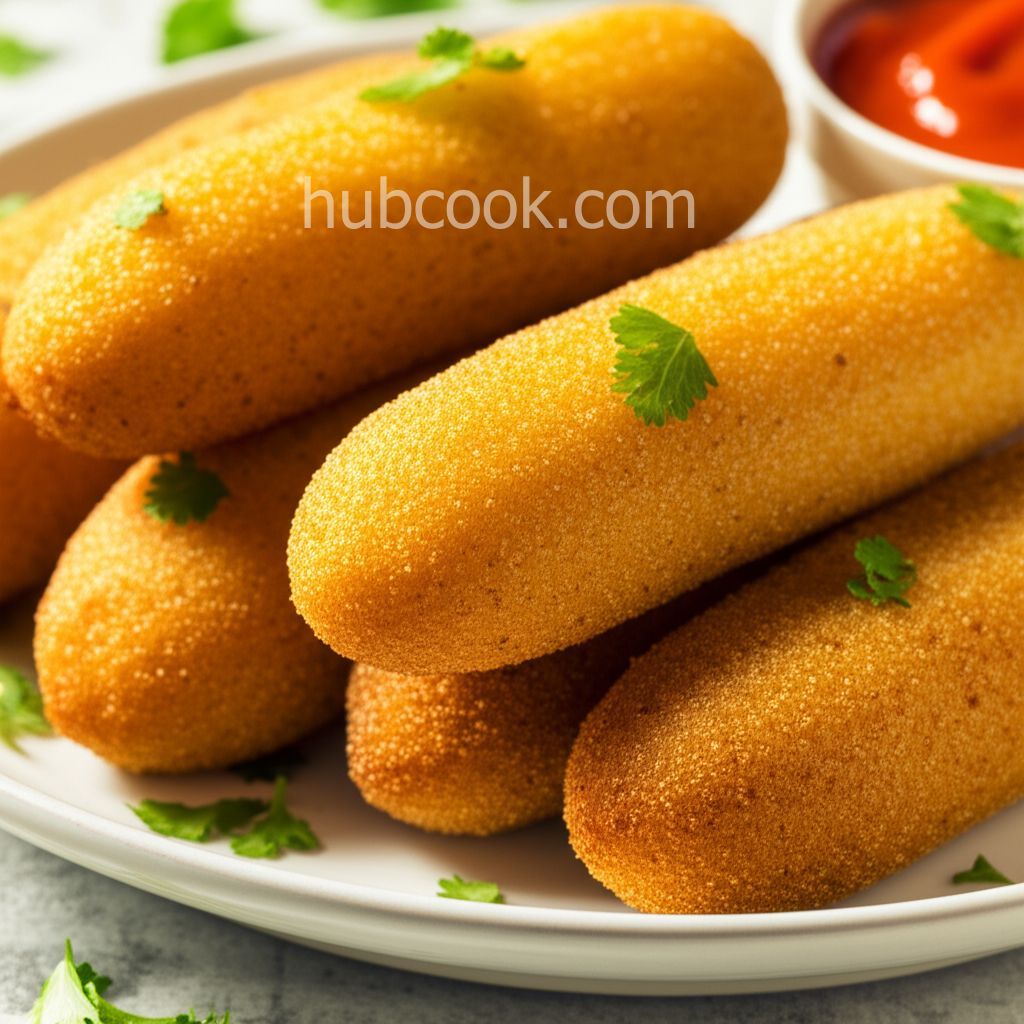 Deep Fried Corn Meal Sticks (Sorullitos de Maiz) with Dipping Sauce