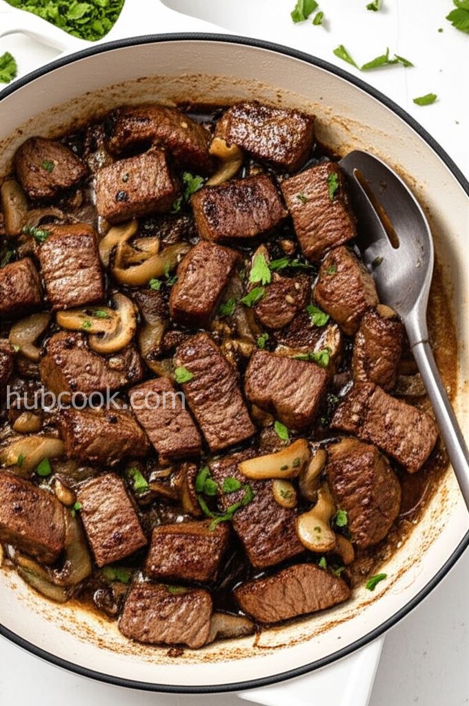 Garlic Butter Steak Bites With Mushrooms