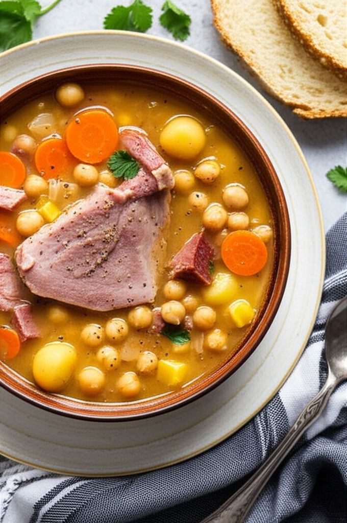 Ham and Chickpea Slow Cooker Soup