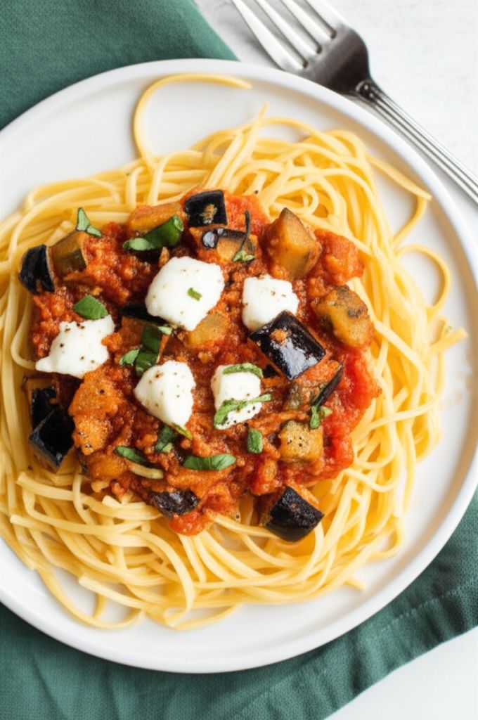Mediterranean-Style Eggplant Pasta