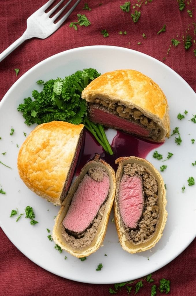 Mini Beef Wellingtons with Red Wine Sauce