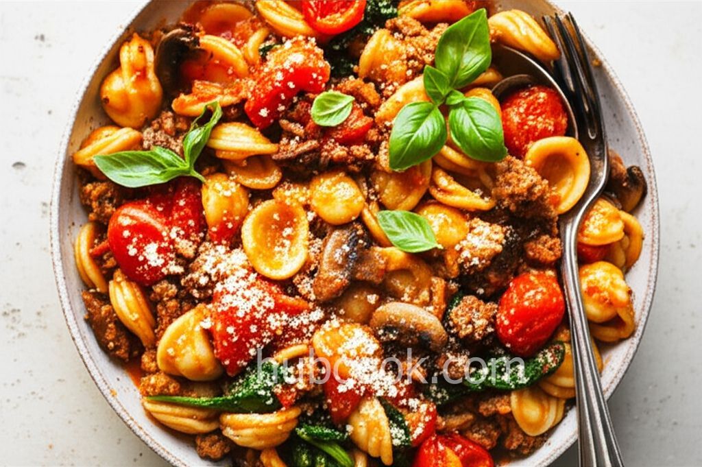 Orecchiette with Fresh Tomatoes and Sausage