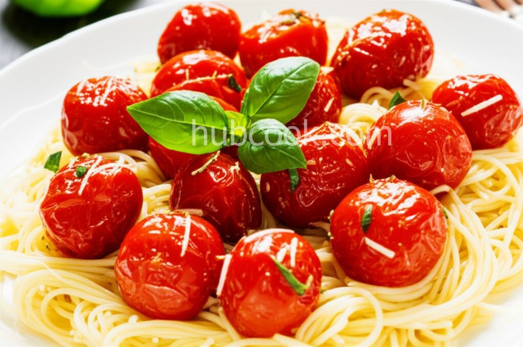 Roasted Cherry Tomatoes with Angel Hair