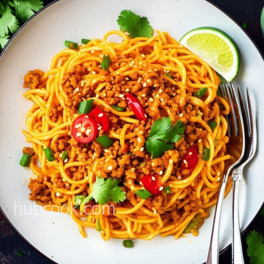 Spicy Pumpkin Pork Noodles