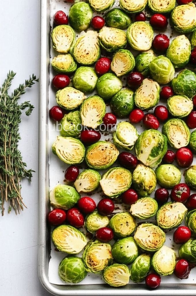Thyme-Roasted Brussels Sprouts with Fresh Cranberries