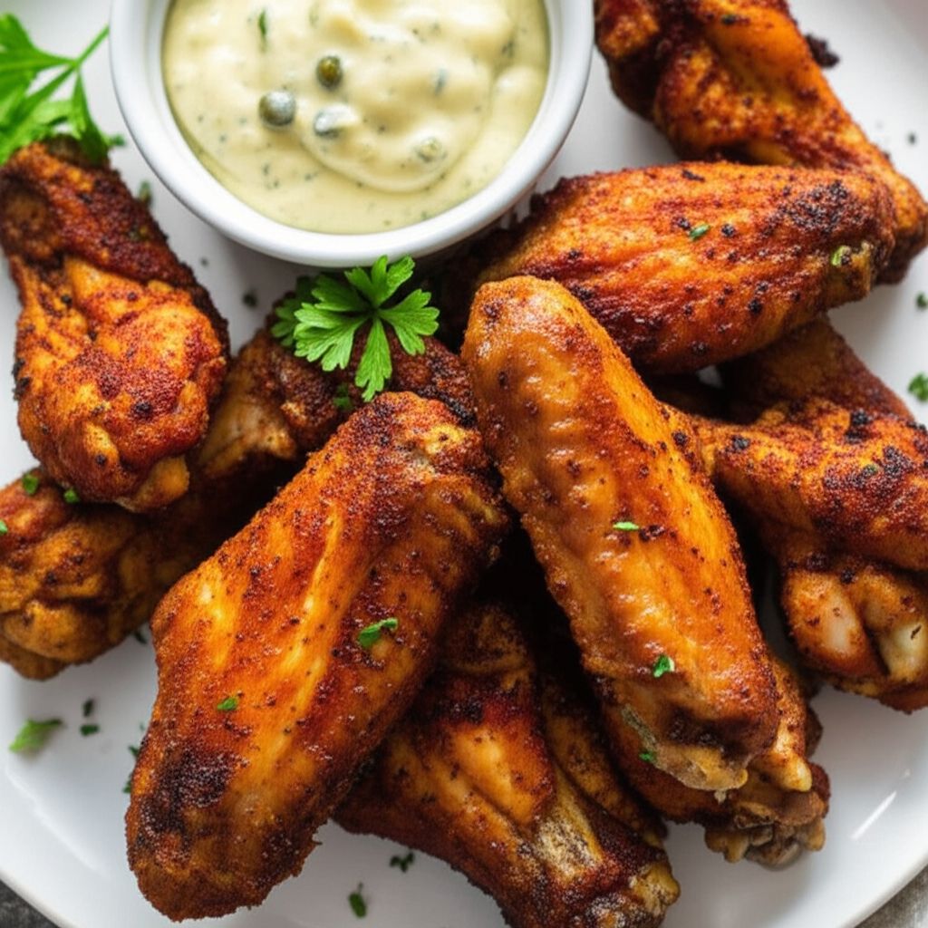 Cajun Spice Chicken Wings with Remoulade Sauce