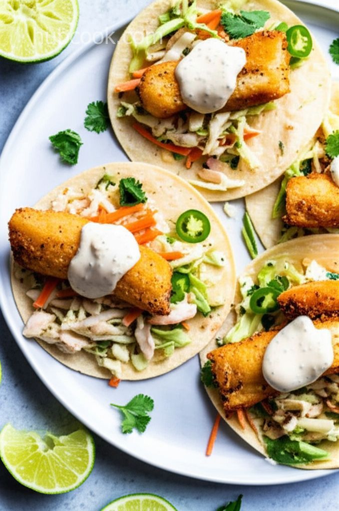 Crispy Tilapia Fish Tacos with Slaw