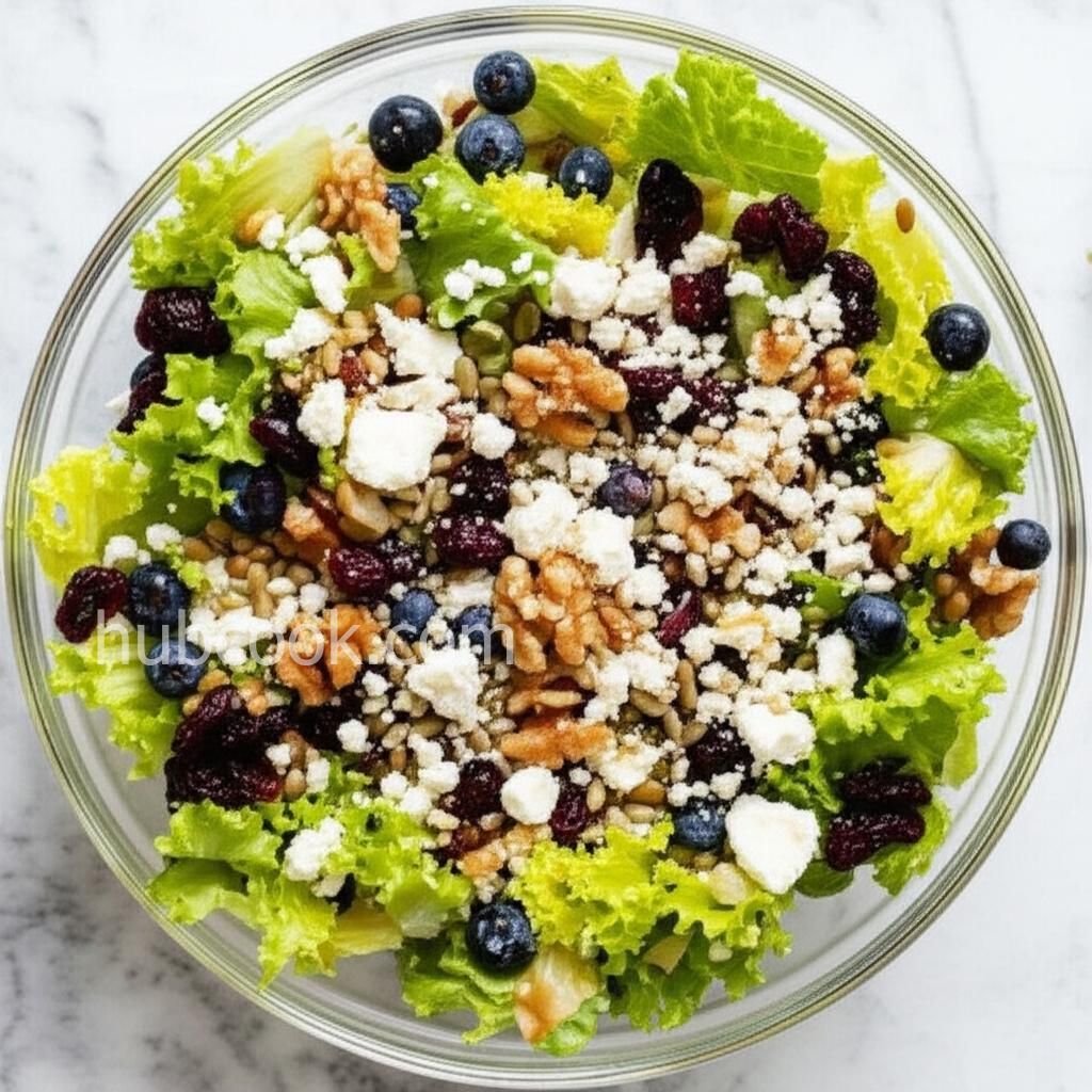 Deliciously Sweet Salad with Maple, Nuts, Seeds, Blueberries, and Goat Cheese