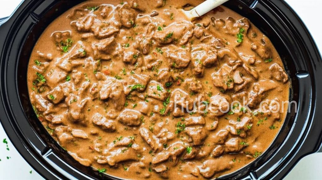 Easy Slow Cooker Beef Stroganoff
