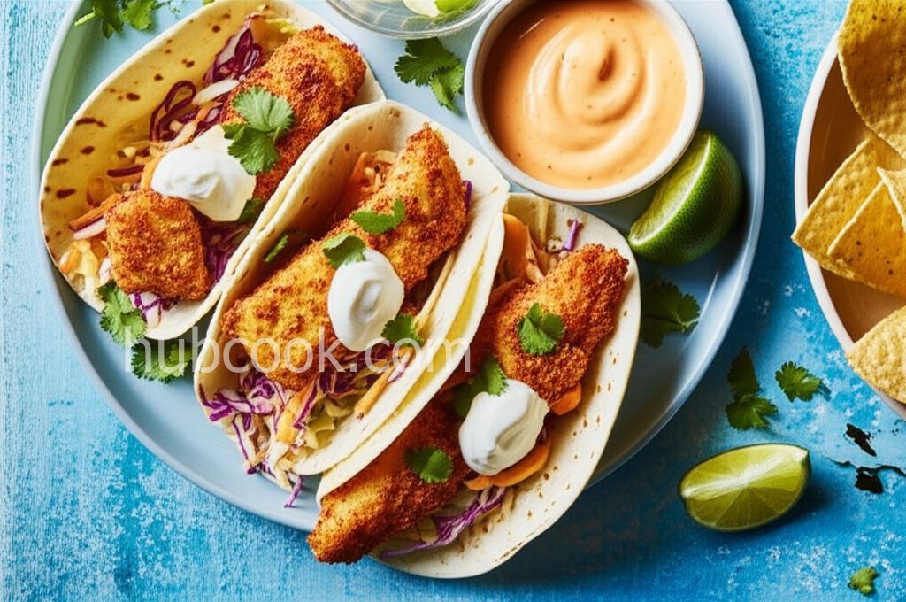 Fish Tacos with Honey-Cumin Cilantro Slaw and Chipotle Mayo