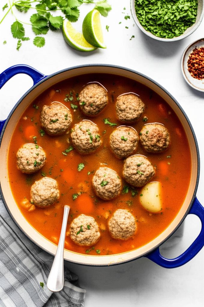 Homemade Albondigas Soup