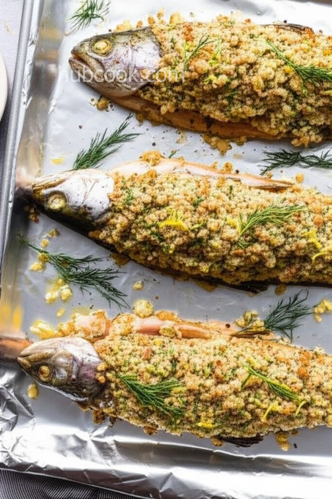 Oven Roasted Trout with Lemon Dill Stuffing