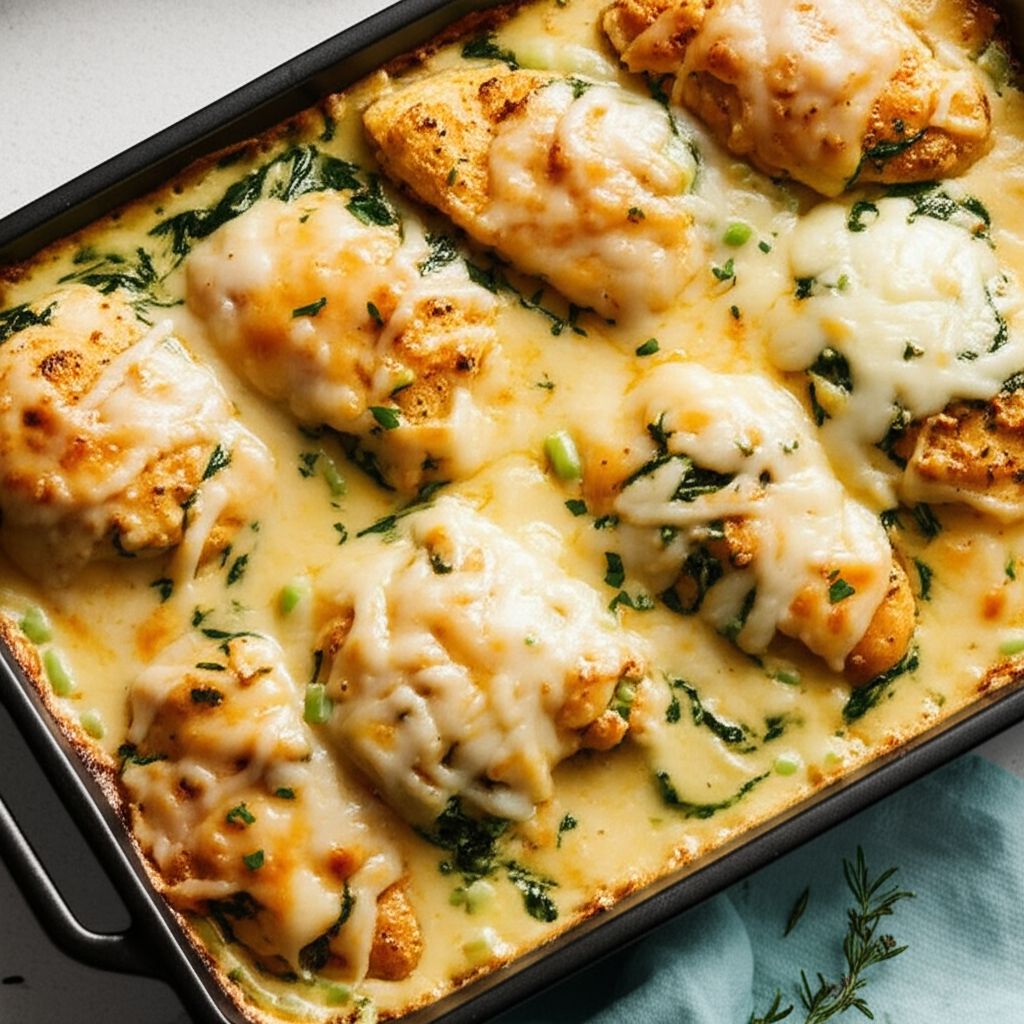 Smothered Chicken with Spinach, Potatoes, and Mushrooms
