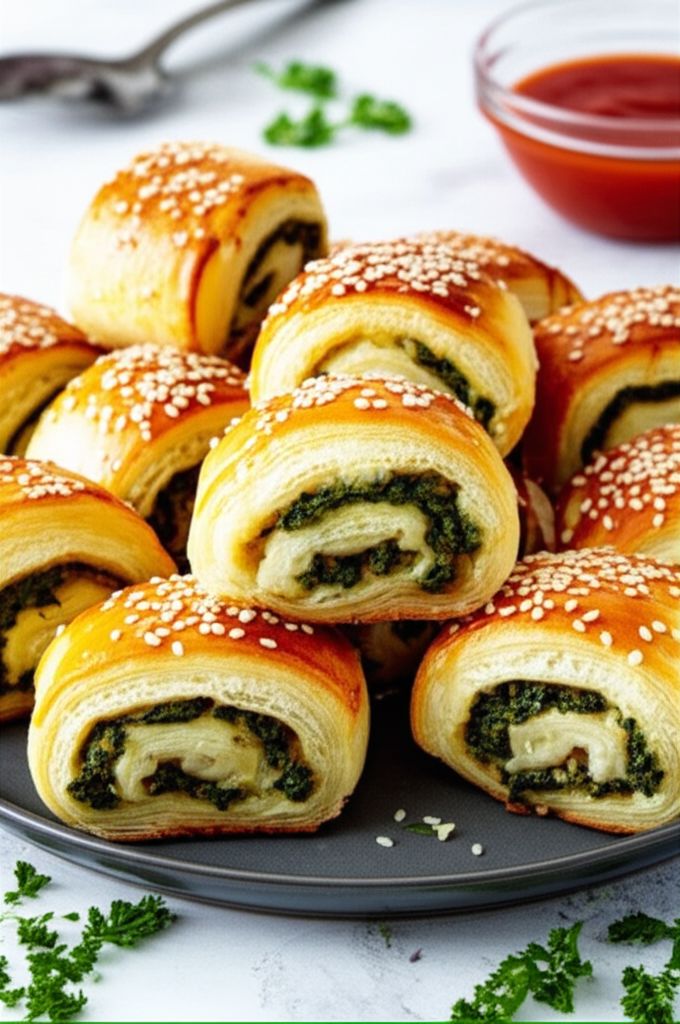 Spinach Rolls with Puff Pastry