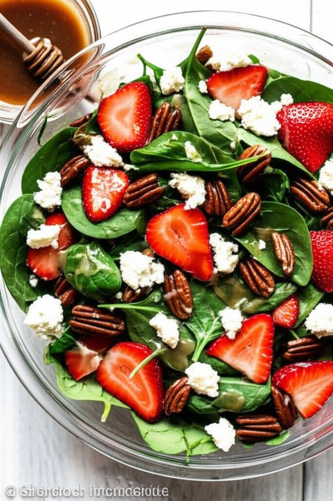 Strawberry and Spinach Salad with Honey Balsamic Vinaigrette