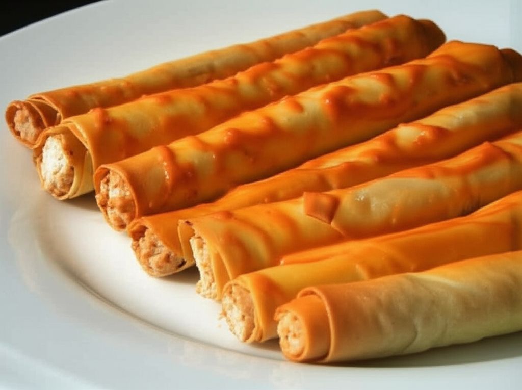 Chicken Cigar Wraps with Paprika Sauce