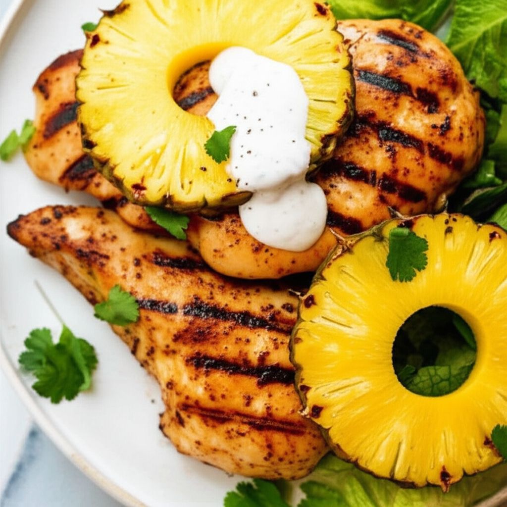 Coconut-Lime Chicken with Grilled Pineapple