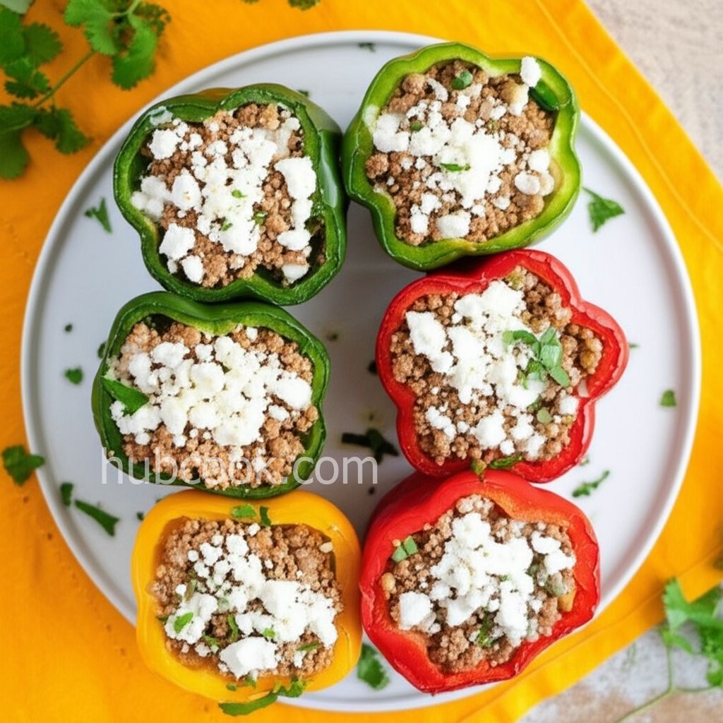 Feta and Turkey Stuffed Green Peppers