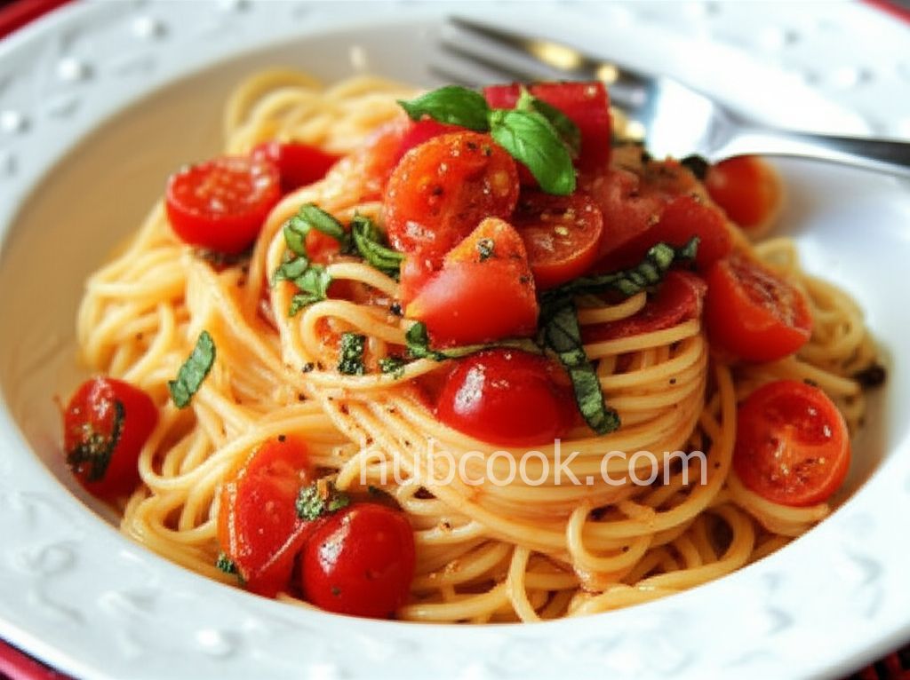 Summer Fresh Pasta with Tomatoes and Prosciutto