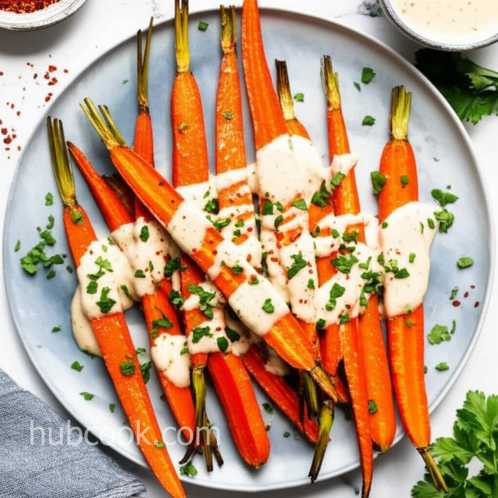 Air-Fried Carrots with Tahini-Lemon Sauce